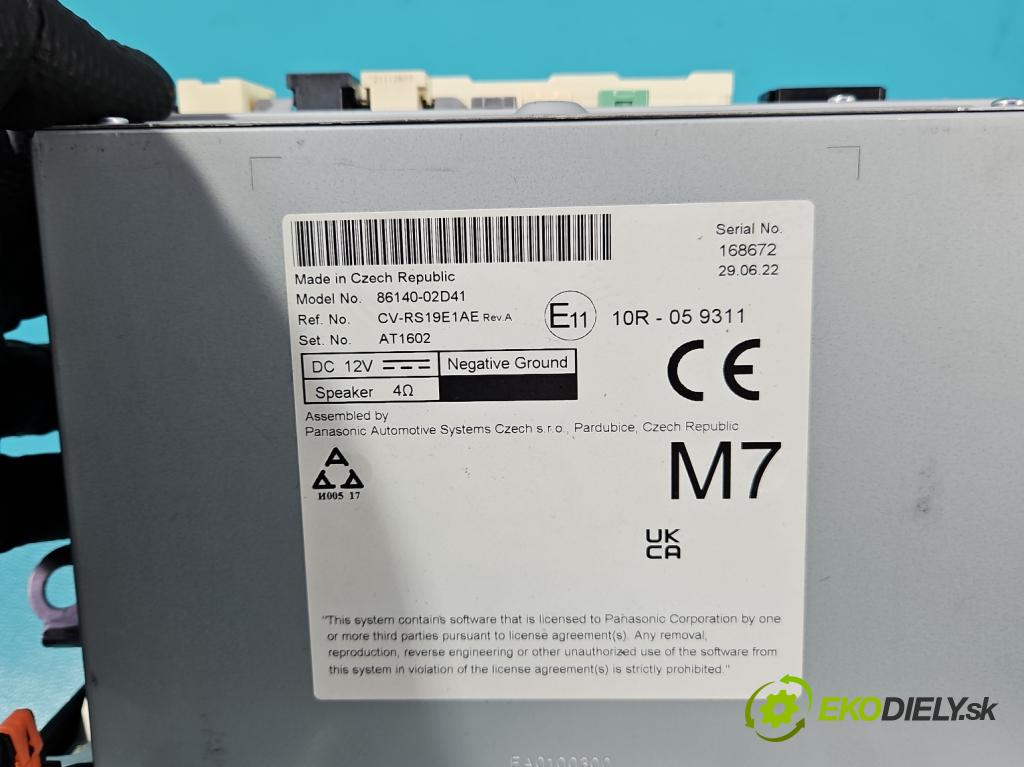 Toyota Corolla E21 2019- 1.5 12V 125 HP automatic 92 kW 1490 cm3 4- Radio originál 86140-02D41