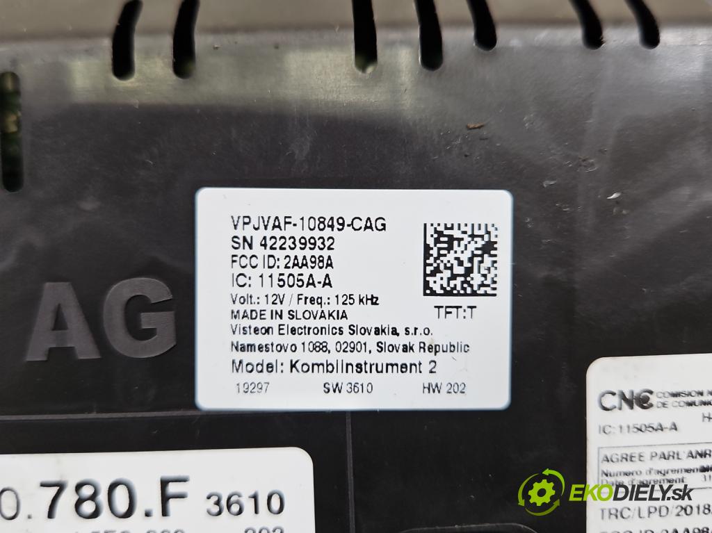 Skoda Octavia III 2013- 1.5 TSI 150 HP manual 110 kW 1498 cm3 5- prístrojovka/ budíky 5E0920780F (Prístrojová doska)