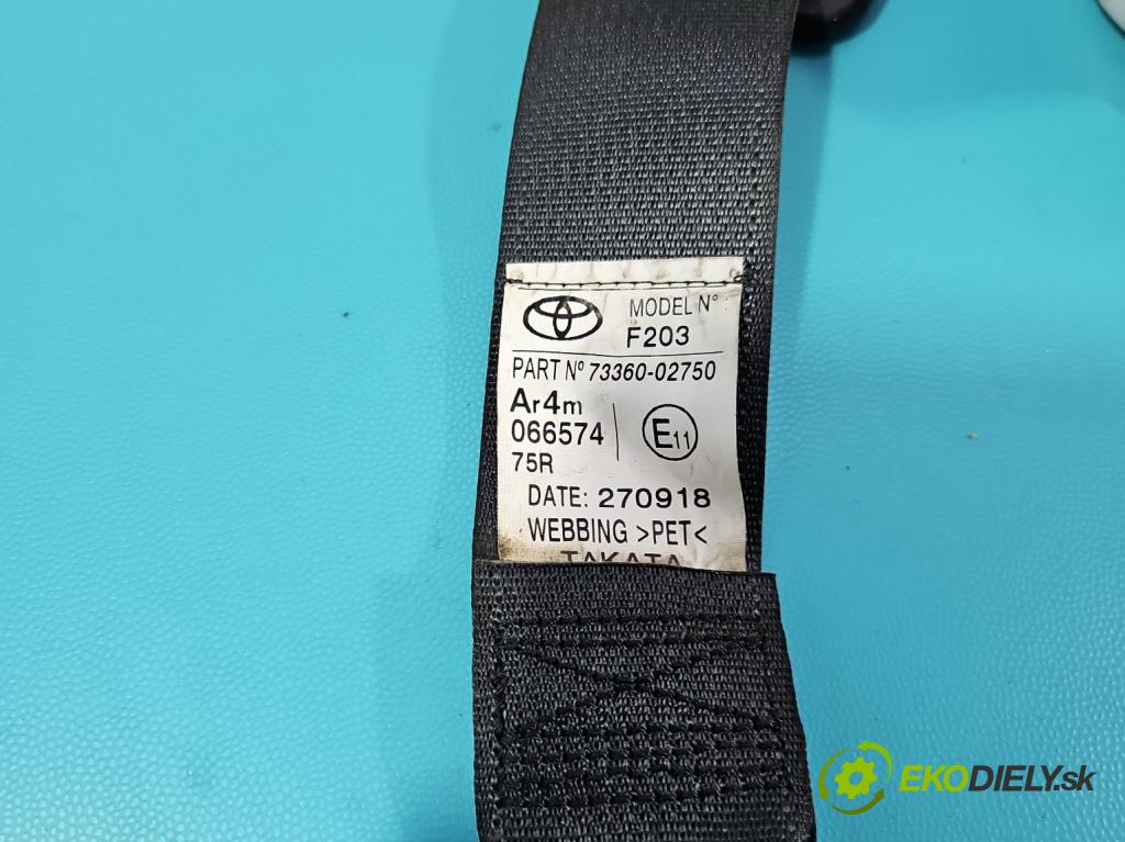 Toyota Auris II 2012-2018 1.6 16V 132  HP manual 97 kW 1598 cm3 5- pas bezpečnosť: zadné ľavý 73360-02750
