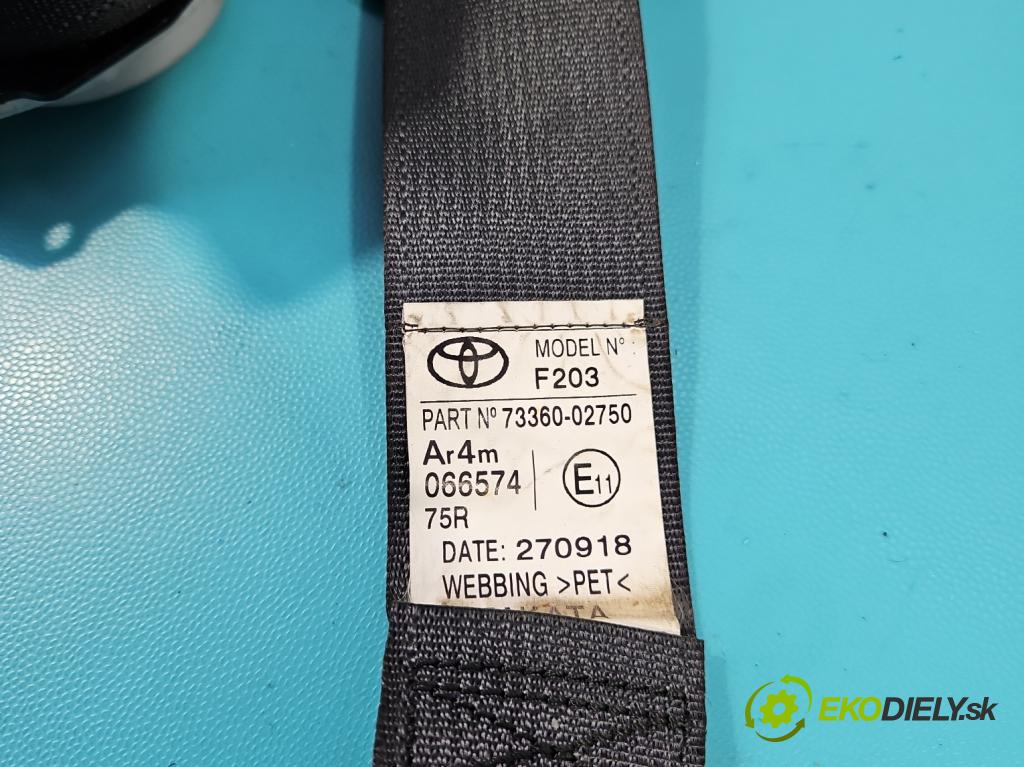 Toyota Auris II 2012-2018 1.6 16V 132  HP manual 97 kW 1598 cm3 5- pas bezpečnosť: zadné ľavý 73360-02750