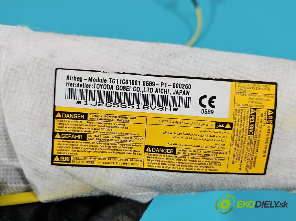 Toyota Auris II 2012-2018 1.6 16V 132  HP manual 97 kW 1598 cm3 5- airbag vzduch: kreslo: 0589-P1-000260