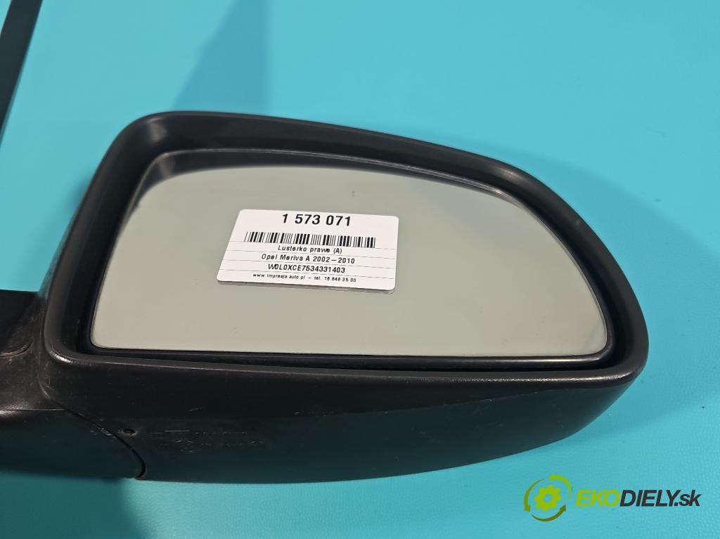 Opel Meriva A 2002-2010 1.6 16V 101 HP manual 74 kW 1598 cm3 5- zrkadlo pravé  (Kľučka dverí ostatné)