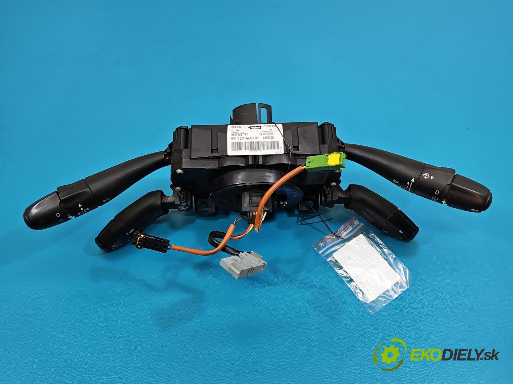 Peugeot 407 2.0 hdi 136 HP manual 100 kW 1997 cm3 5- prepínač komplex: 96476537XT (Prepínacie páčky pod volantom)