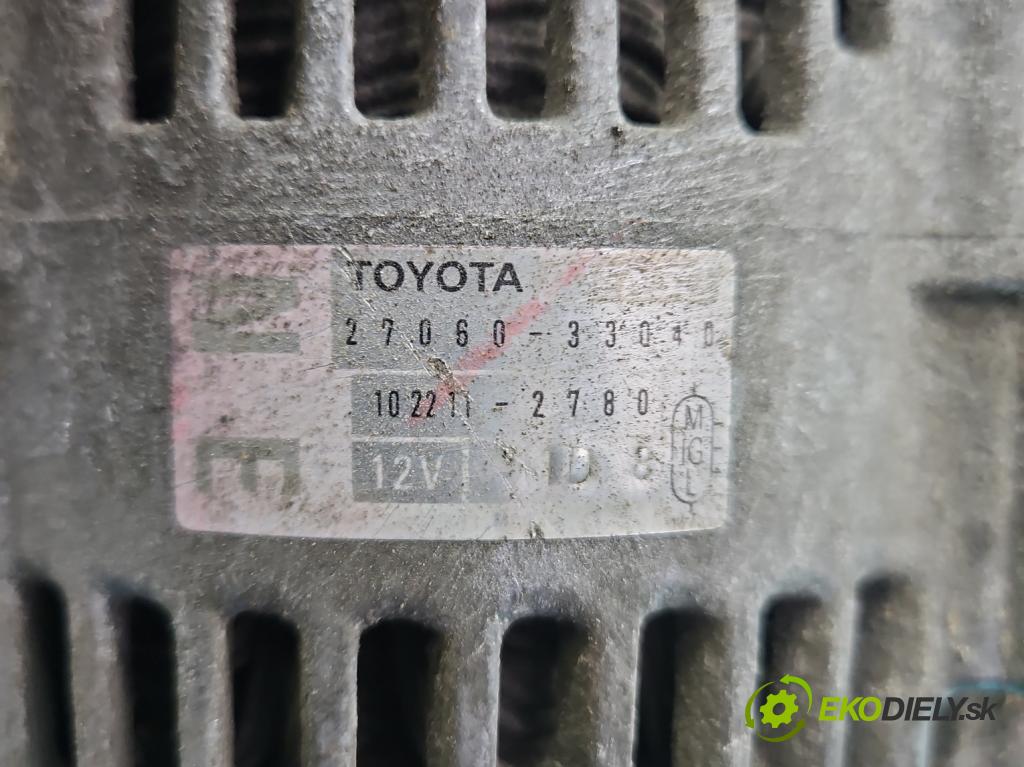Toyota Yaris I 1999-2005 1.4 D4D 75 HP manual 55 kW 1364 cm3 5- Alternator 27060-33040 (Alternátor)