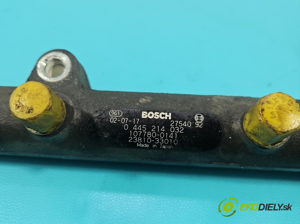 Toyota Yaris I 1999-2005 1.4 D4D 75 HP manual 55 kW 1364 cm3 5- lišta vstrekovacia 0445214032 (Vstrekovacia lišta)