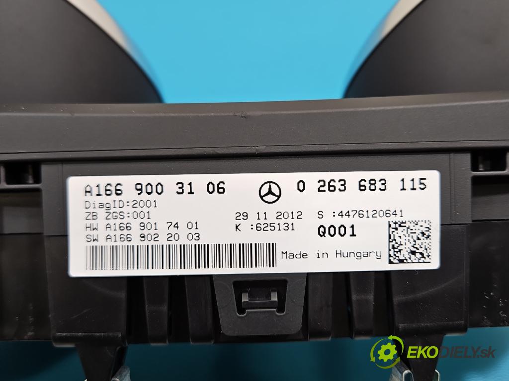 Mercedes GL II X166 2012-2015 4.7 V8 278928 340KM: automatic 250 kW 4663 cm3 5- prístrojovka/ budíky A1669003106 (Prístrojová doska)