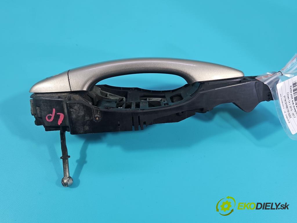 Citroen C4 II 2010-2017 1.6 hdi 111KM manual 82 kW 1560 cm3 5- rukoväť predné ľavé mimo: 9688834180 (Kľučka dverí vonkajšia predná ľavá)