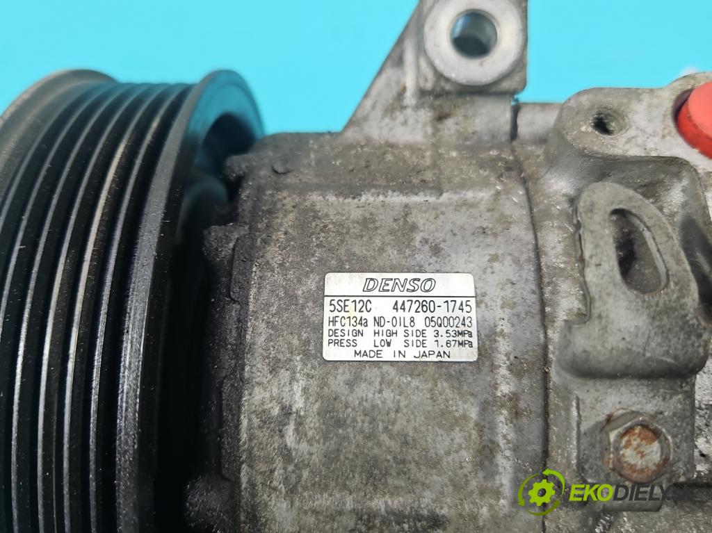 Toyota Avensis II T25 2003-2008 2.0 D4D 126 hp manual 93 kW 1998 cm3 5- Kompresor: klíma 447260-1745 (Kompresor klimatizace)