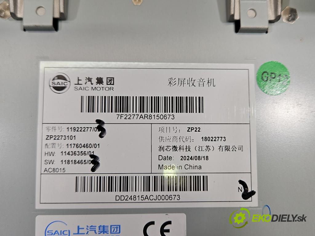 MG MG3  24- 1.5 16V 116 HP manual 85 kW 1495 cm3 5- Zobrazit: 18022773 (Prístrojová doska)