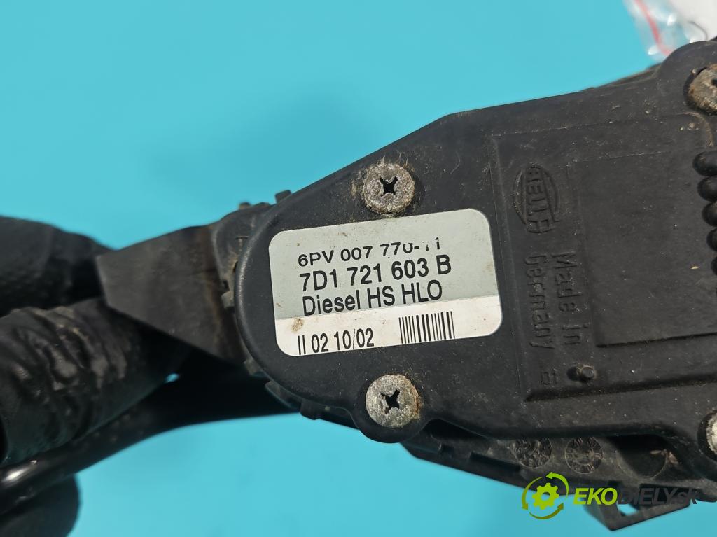 Vw Transporter T4 1990-2003 2.5 tdi 102 HP manual 75 kW 2461 cm3 5- pedal plyn potenciometr: 7D1721603B