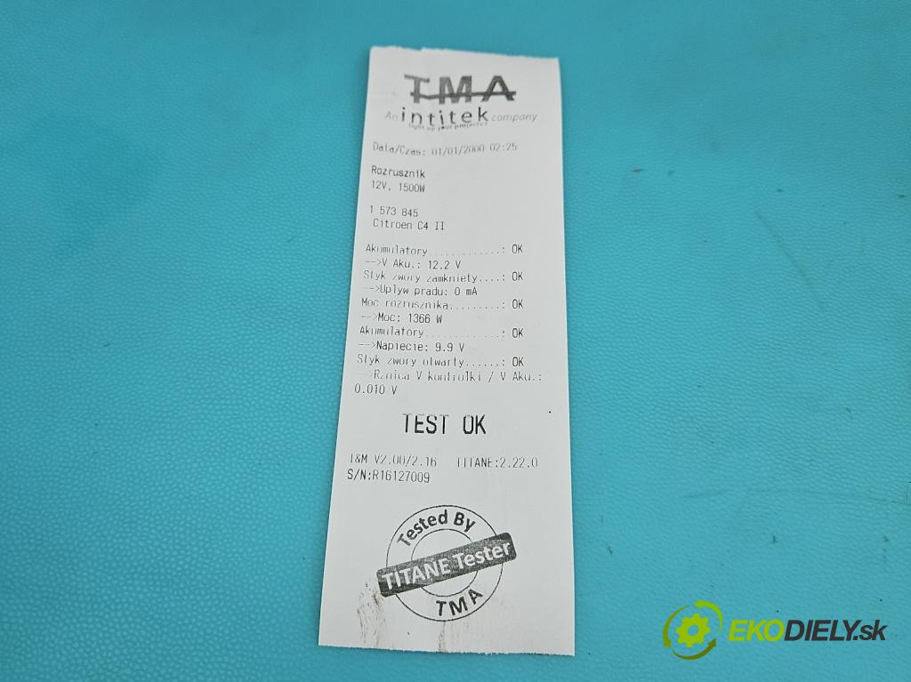 Citroen C4 II 2010-2017 1.6 hdi 111KM manual 82 kW 1560 cm3 5- startér:  (Startér)