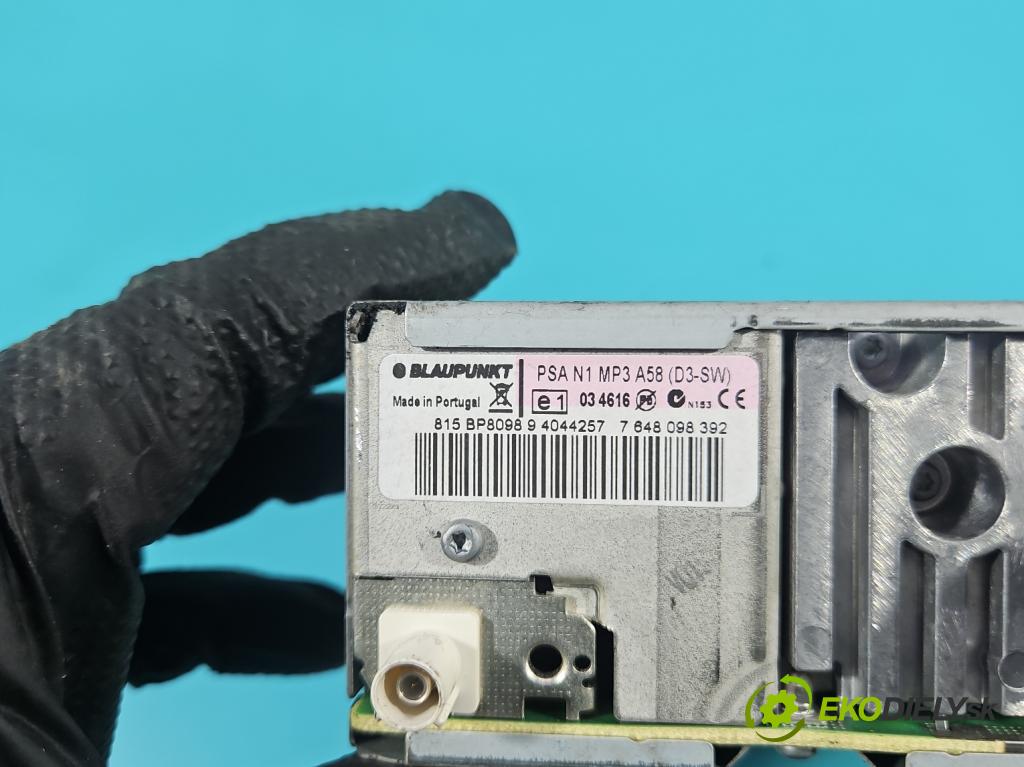 Citroen C3 Picasso 2008-2017 1.6 hdi 109 HP manual 80 kW 1560 cm3 5- Radio originál 96659189XT