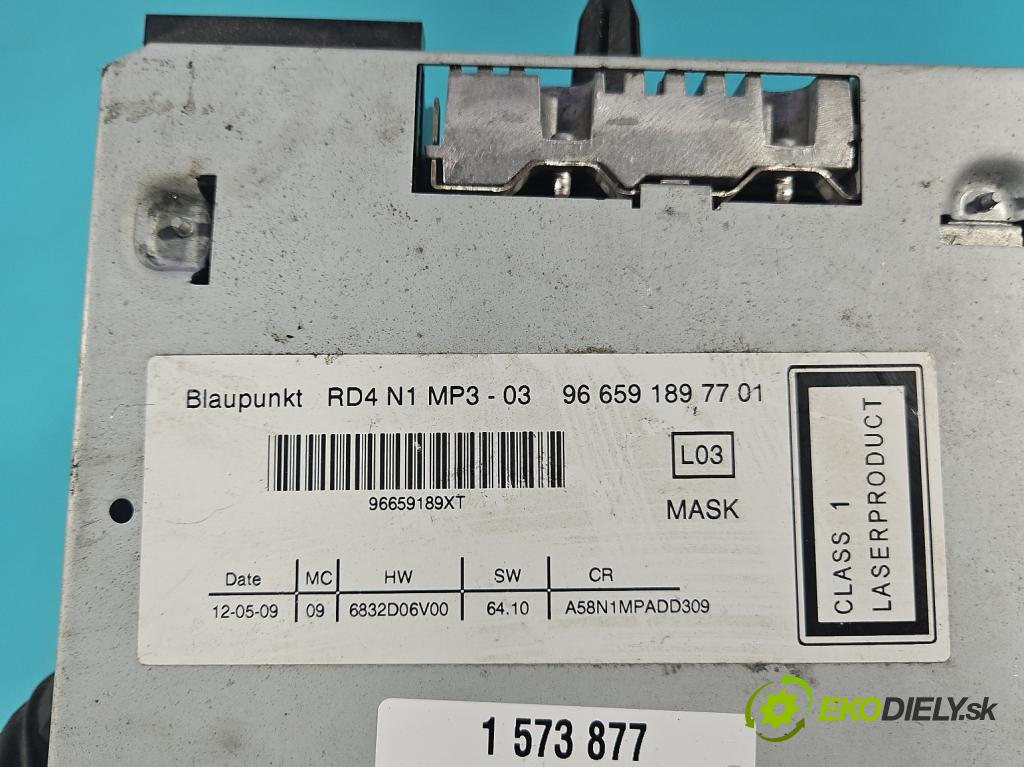 Citroen C3 Picasso 2008-2017 1.6 hdi 109 HP manual 80 kW 1560 cm3 5- Radio originál 96659189XT