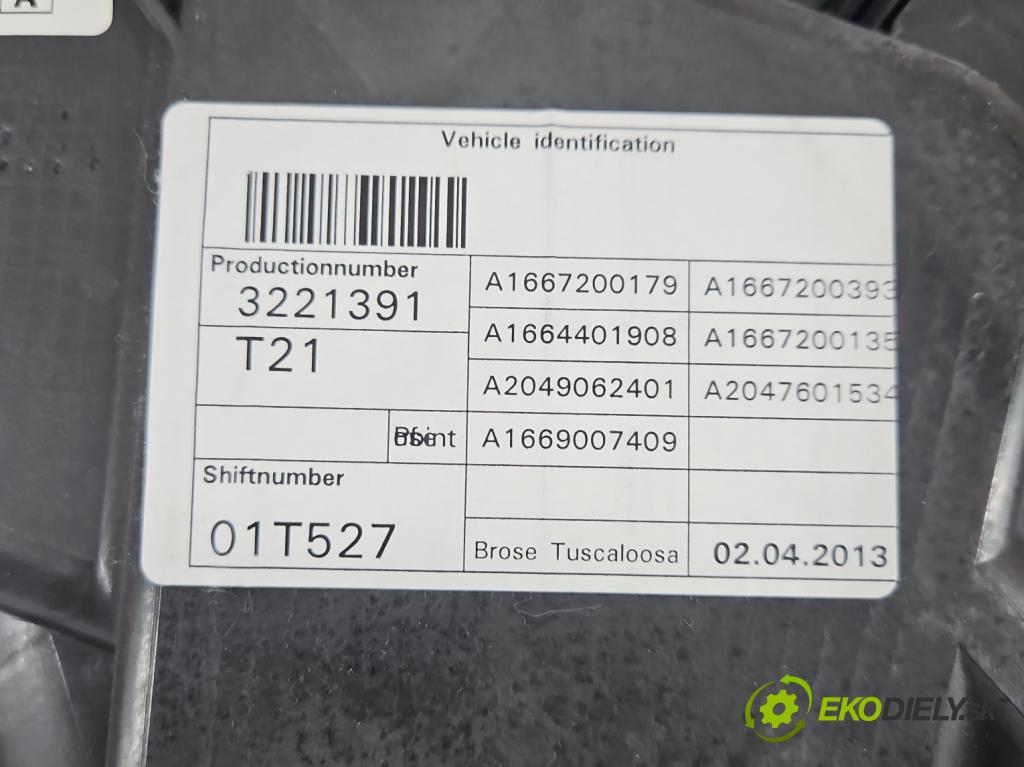 Mercedes GL II X166 2012-2015 4.7 V8 278928 340KM: automatic 250 kW 4663 cm3 5- mechanizmus okna predné ľavý A1669060201