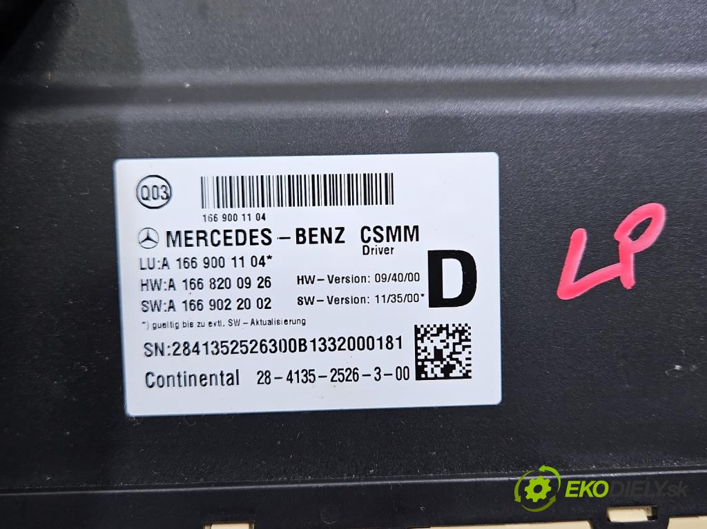 Mercedes GL II X166 2012-2015 4.7 V8 278928 340KM: automatic 250 kW 4663 cm3 5- riadiaca jednotka ostatné A1668200926