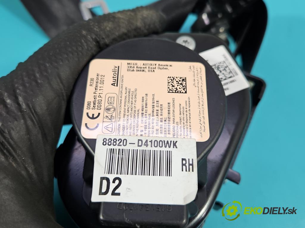 Kia Optima IV 2015-2020 1.6 T-GDI: 180 HP automatic 132.4 kW 1591 cm3 4- pas bezpečnosť: predné pravý 88820-D4100