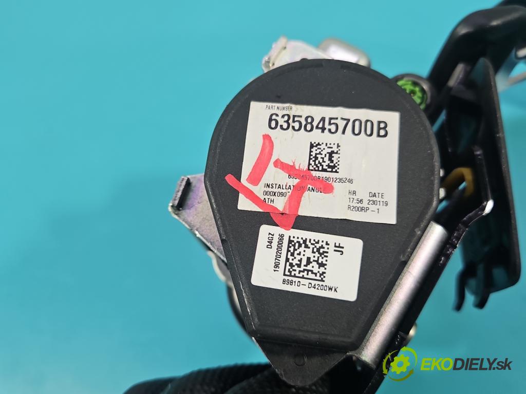 Kia Optima IV 2015-2020 1.6 T-GDI: 180 HP automatic 132.4 kW 1591 cm3 4- pas bezpečnosť: zadné ľavý 635845700B