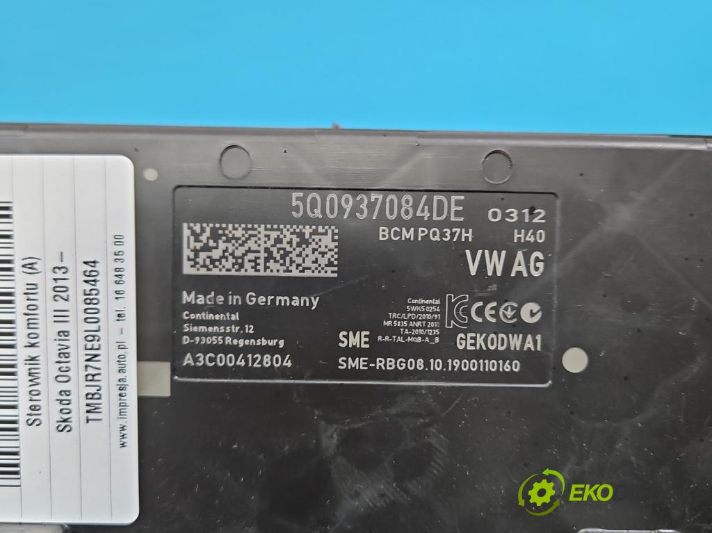 Skoda Octavia III 2013- 1.5 TSI 150 HP manual 110 kW 1498 cm3 5- riadiaca jednotka komfortu 5Q0937084DE