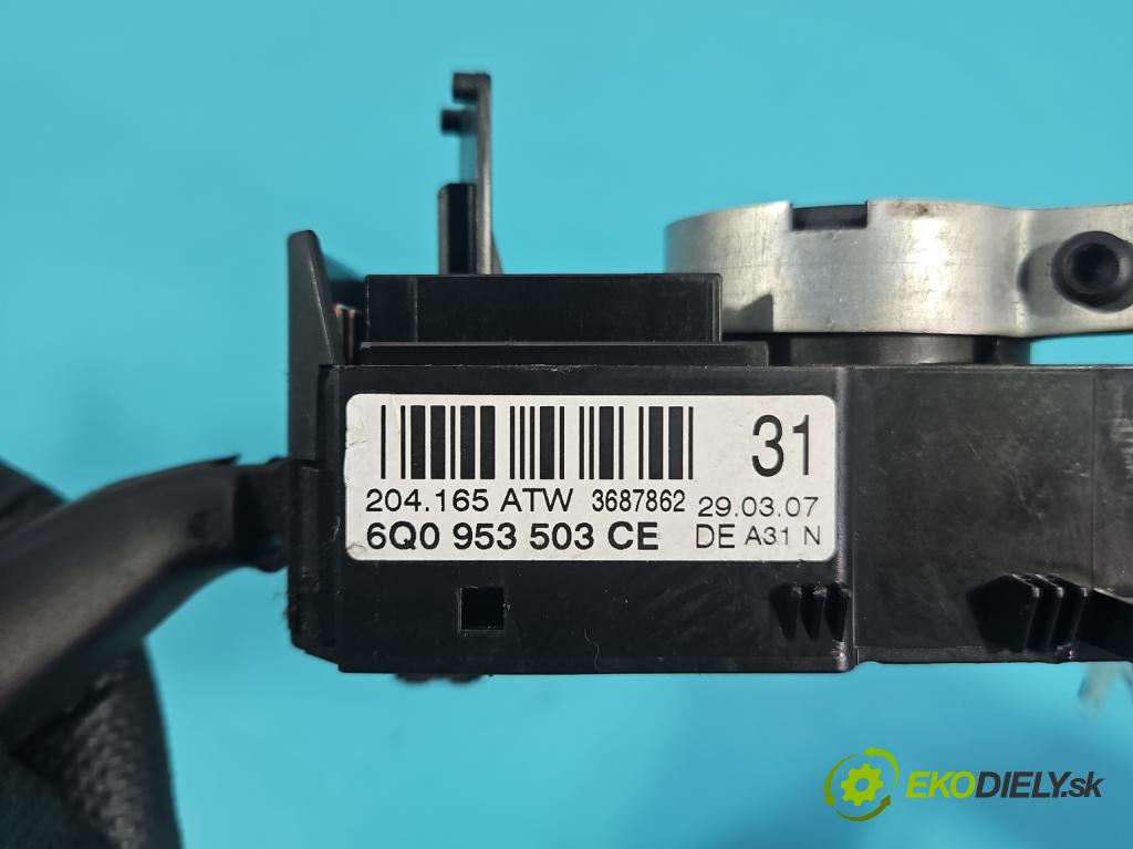 Vw Polo IV 9N 2001-2009 1.4 16V 80 HP manual 59 kW 1390 cm3 5- prepínač komplex: 6Q0953503CE (Prepínacie páčky pod volantom)