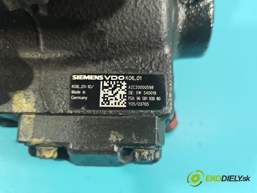 Volvo S40 II 2004-2012 2.0 hdi 136 HP manual 100 kW 1997 cm3 4- čerpadlo vstrekovacia 9658193980 (Vstrekovacie čerpadlo)