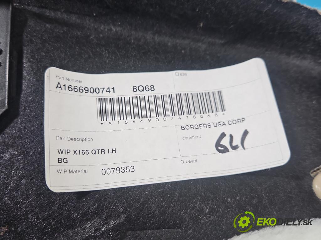 Mercedes GL II X166 2012-2015 4.7 V8 278928 340KM: automatic 250 kW 4663 cm3 5- Čalounictví: kufra: ľavé A1666900741