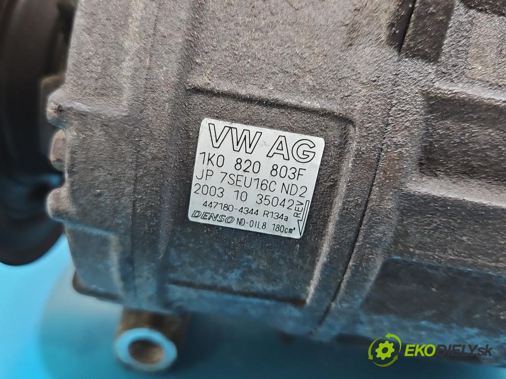 Vw Golf V 2003-2009 1.6 FSI 116 HP manual 85 kW 1598 cm3 5- Kompresor: klimatizácie 1K0820803F (Kompresor klimatizácie)