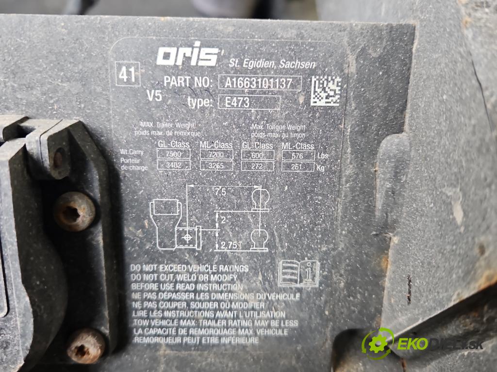 Mercedes GL II X166 2012-2015 4.7 V8 278928 340KM automatic 250 kW 4663 cm3 5- oko tažné A1663101137 (Tažné zařízení)