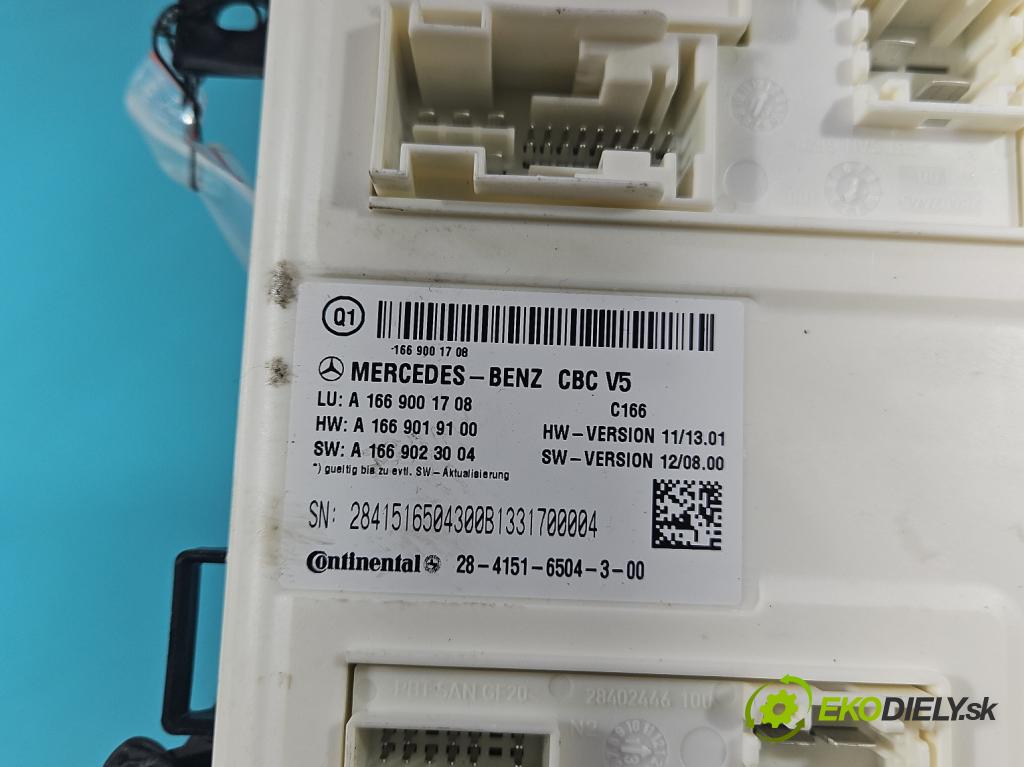 Mercedes GL II X166 2012-2015 4.7 V8 278928 340KM: automatic 250 kW 4663 cm3 5- riadiaca jednotka komfortu A1669019100