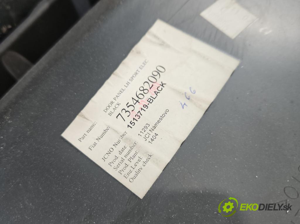 Fiat 500 2007-2020 1.3 jtd 75 HP manual 55 kW 1248 cm3 3- Čalounictví: dvere predné ľavé 7354682090