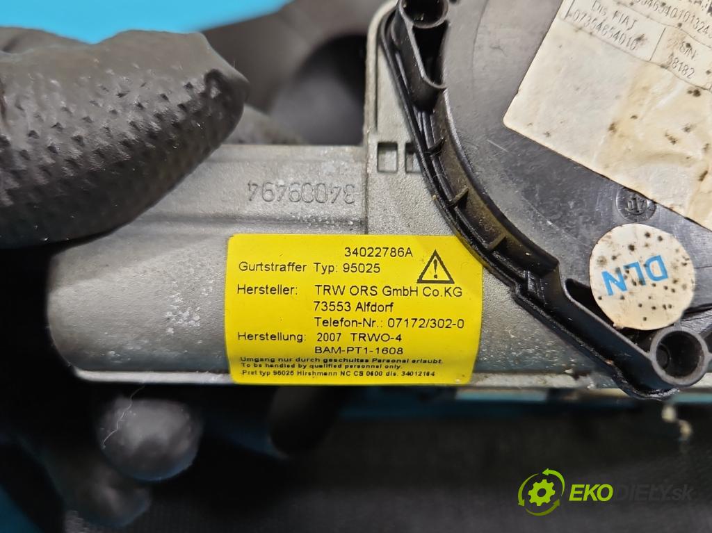 Fiat 500 2007-2020 1.3 jtd 75 HP manual 55 kW 1248 cm3 3- pas bezpečnosť: predné pravý 34022786A