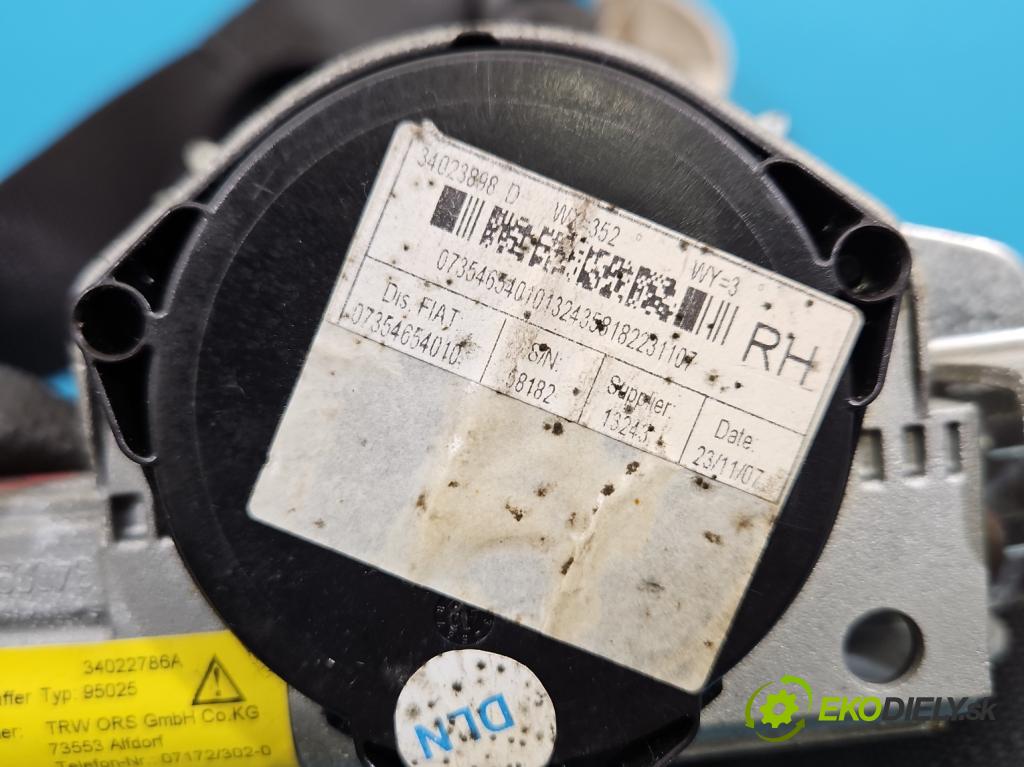 Fiat 500 2007-2020 1.3 jtd 75 HP manual 55 kW 1248 cm3 3- pas bezpečnosť: predné pravý 34022786A
