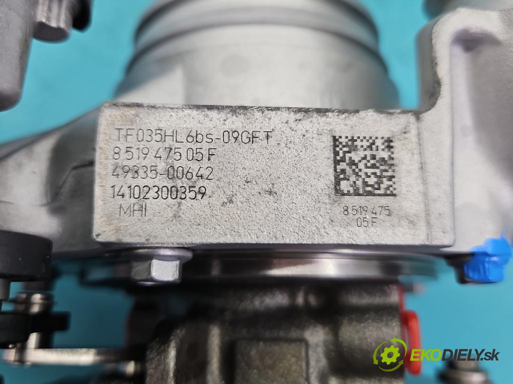 Bmw 3 F30 2011-2018 2.0d N47D20 184hp automatic 135 kW 1995 cm3 5- turbodúchadlo, turbo repasovaná 49335-00642