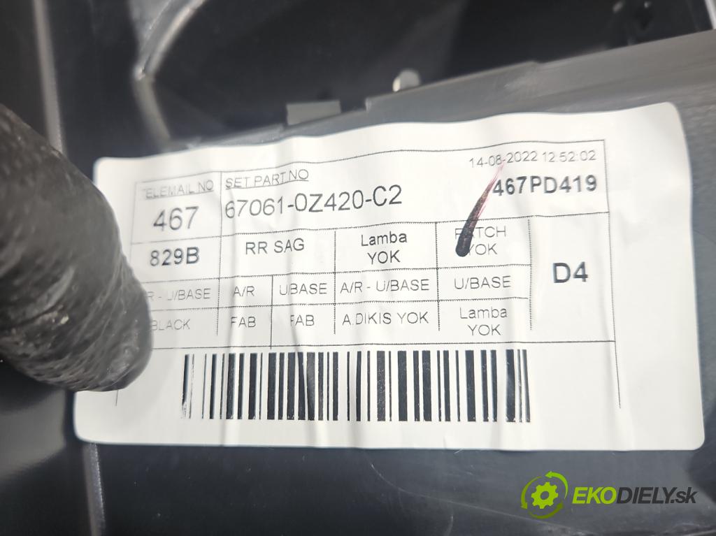 Toyota Corolla E21 2019- 1.5 12V 125 HP automatic 92 kW 1490 cm3 4- Čalounictví: dvere zadné pravé 67061-0Z420-C2