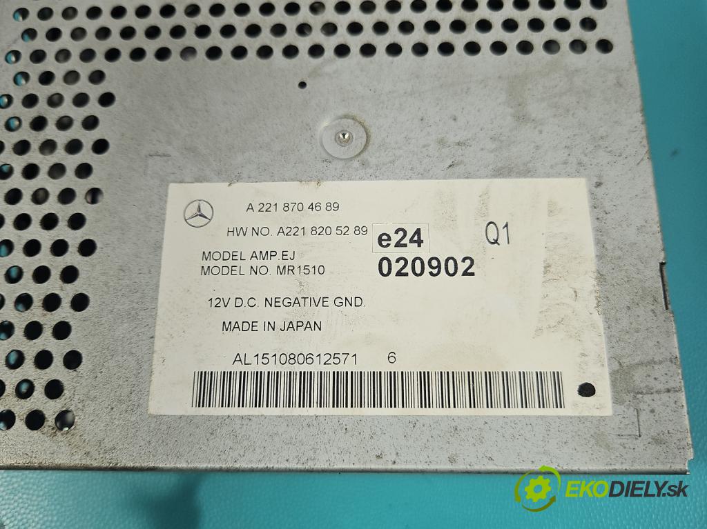 Mercedes S W221 2005-2013 3.5 V6 272 HP automatic 200 kW 3498 cm3 4- Zesilovač: A2218704689 (Zosilňovač)