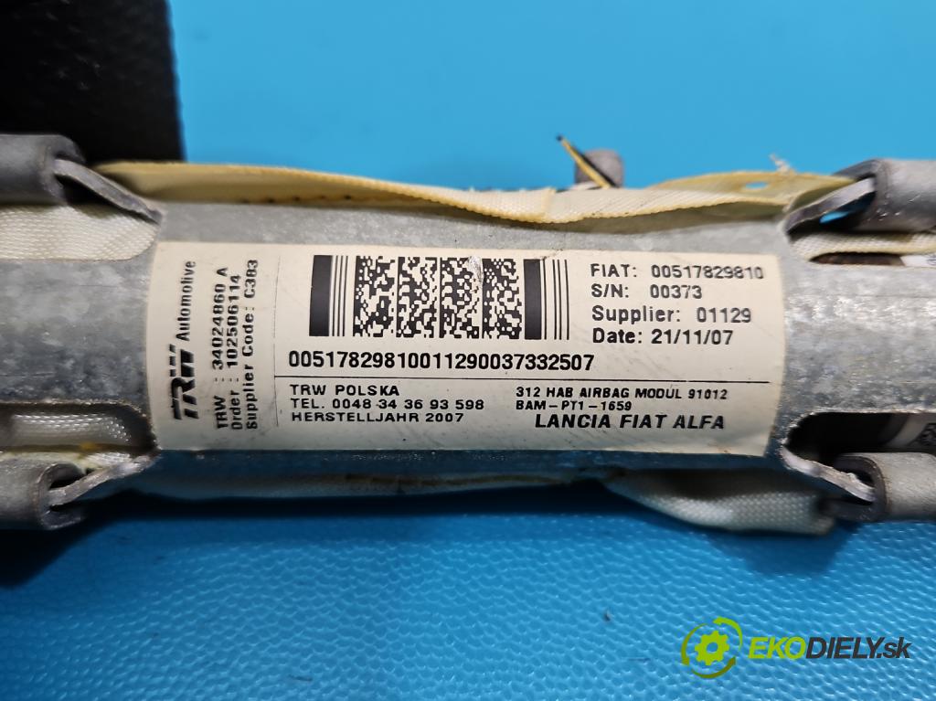 Fiat 500 2007-2020 1.3 jtd 75 hp manual 55 kW 1248 cm3 3- Záclona: levé 00517829810