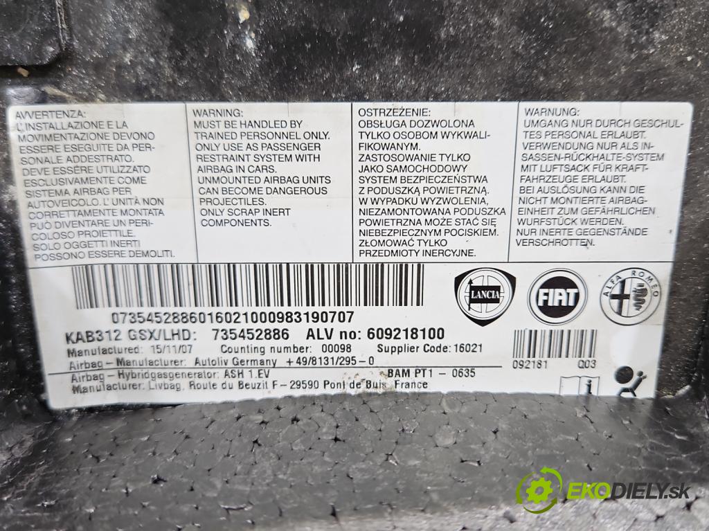 Fiat 500 2007-2020 1.3 jtd 75 hp manual 55 kW 1248 cm3 3- Polštář: vzduch: 735463882