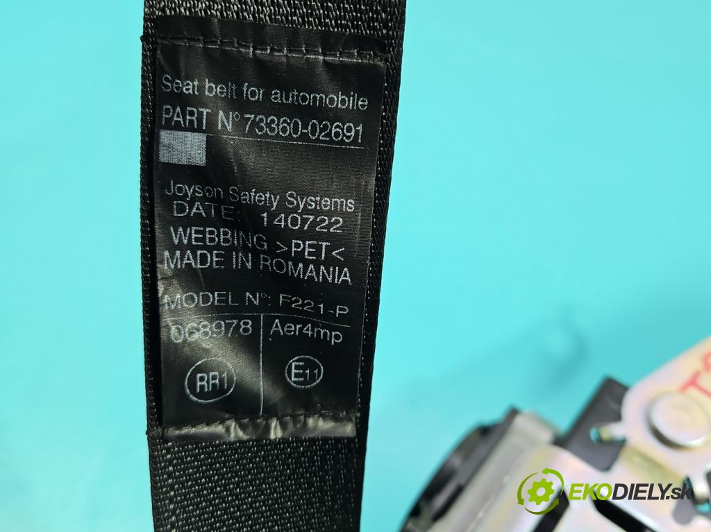 Toyota Corolla E21 2019- 1.5 12V 125 HP automatic 92 kW 1490 cm3 4- pas bezpečnosť: zadné pravý 73360-02691