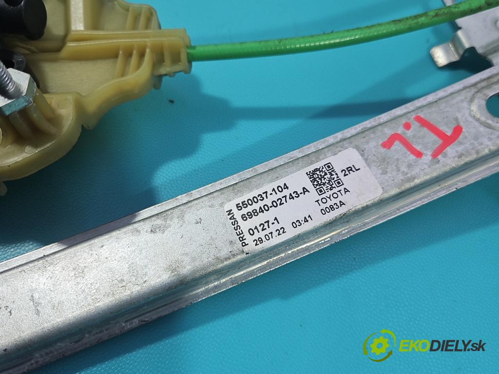 Toyota Corolla E21 2019- 1.5 12V 125 HP automatic 92 kW 1490 cm3 4- mechanizmus okna zadné ľavý 85701-02090