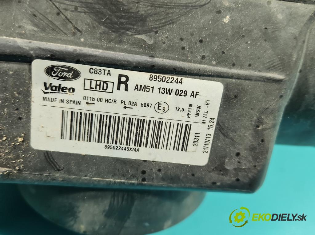 Ford C-Max II 2010-2019 1.0 EcoBoost: 125 HP manual 92 kW 998 cm3 5- Reflektor: pravý 89502244 (Svetlo predné pravé)