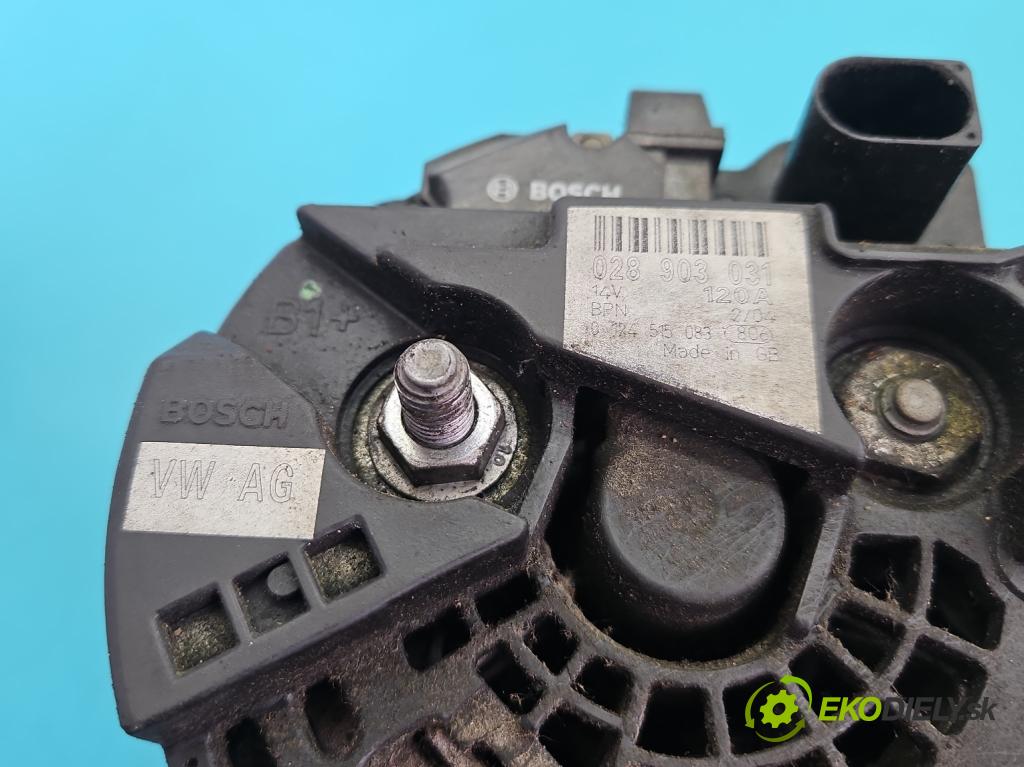 Audi A3 8L 1996-2003 1.9 tdi 90 HP manual 66 kW 1896 cm3 3- Alternator 028903031 (Alternátor)