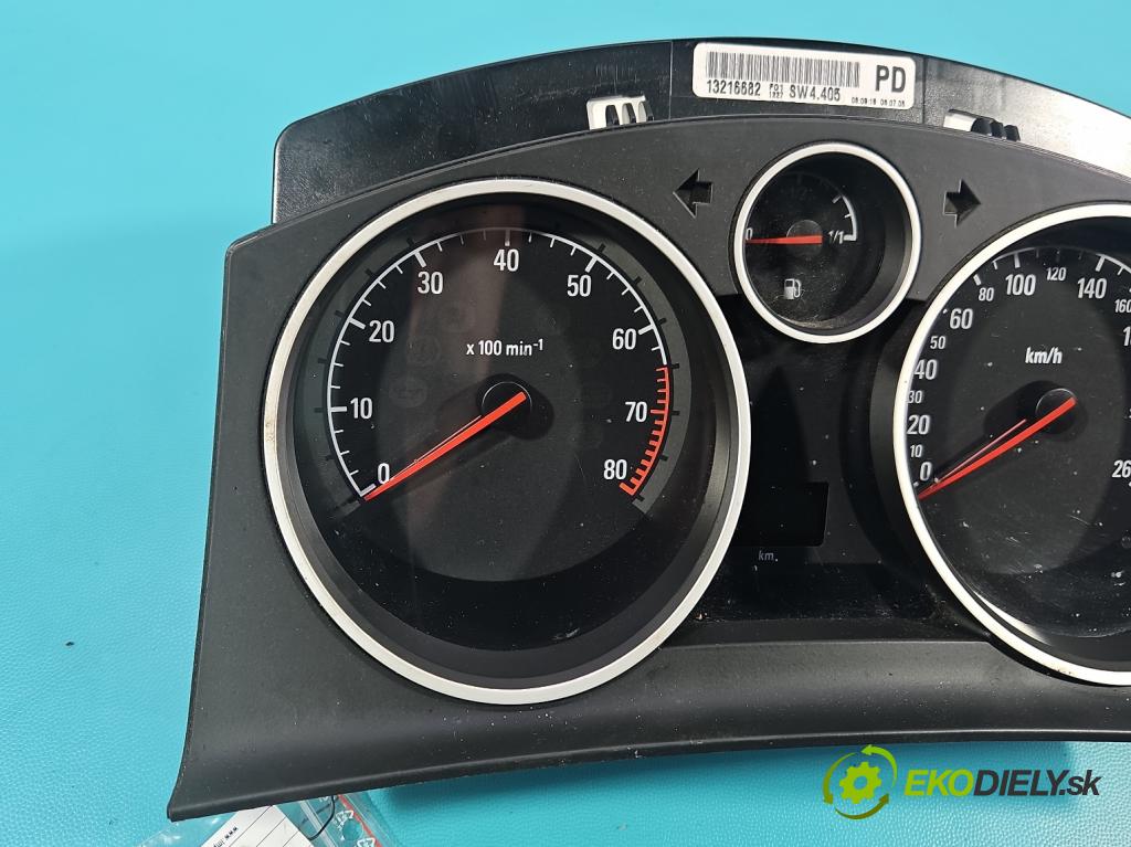 Opel Astra III 2004-2014 1.6 16V 105 HP manual 77 kW 1598 cm3 5- prístrojovka/ budíky 13216682 (Prístrojová doska)