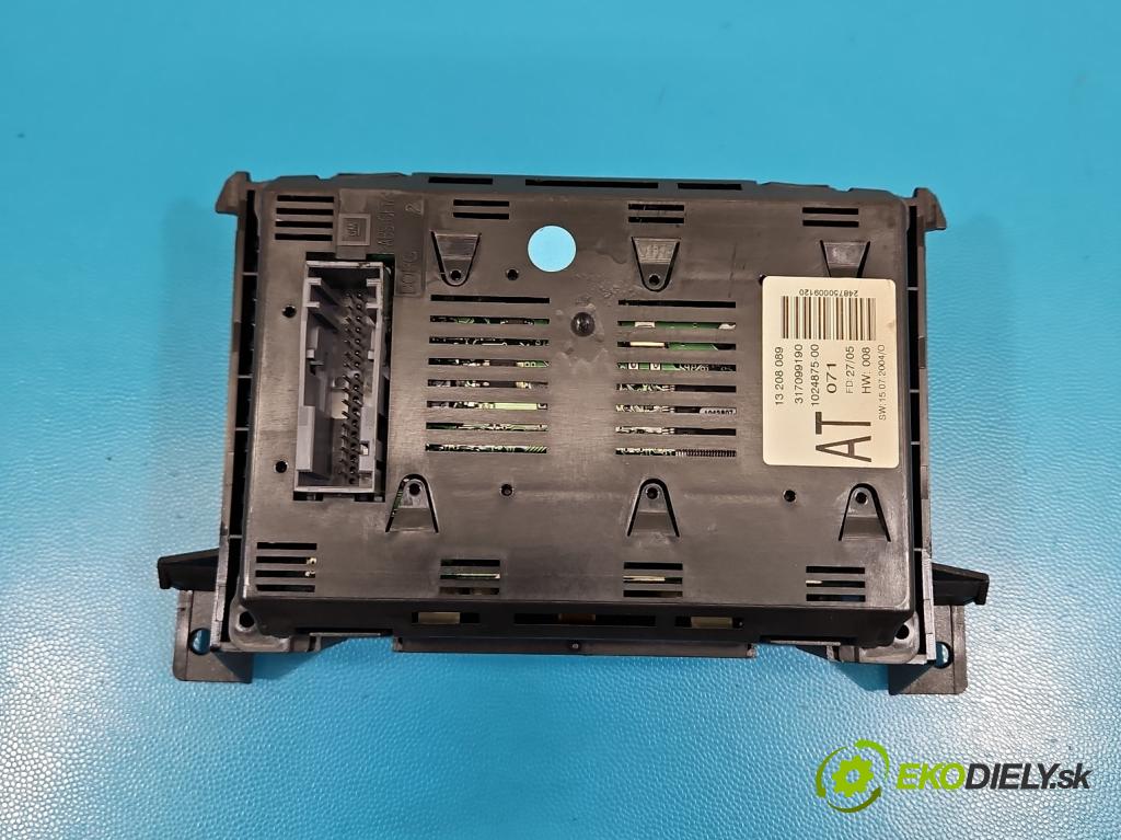 Opel Astra III 2004-2014 1.6 16V 105 hp manual 77 kW 1598 cm3 5- displej 13208089 (Přístrojová deska)