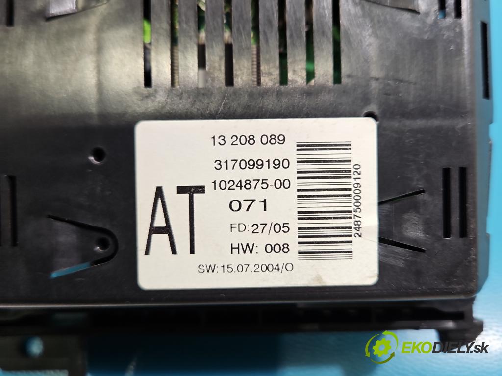 Opel Astra III 2004-2014 1.6 16V 105 hp manual 77 kW 1598 cm3 5- displej 13208089 (Přístrojová deska)