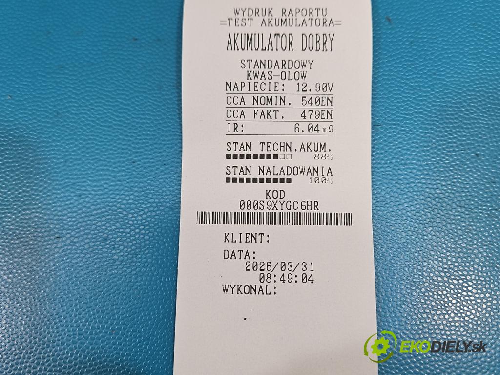 Audi A3 8L 1996-2003 1.9 tdi 90 hp manual 66 kW 1896 cm3 3- Akumulator automobilový