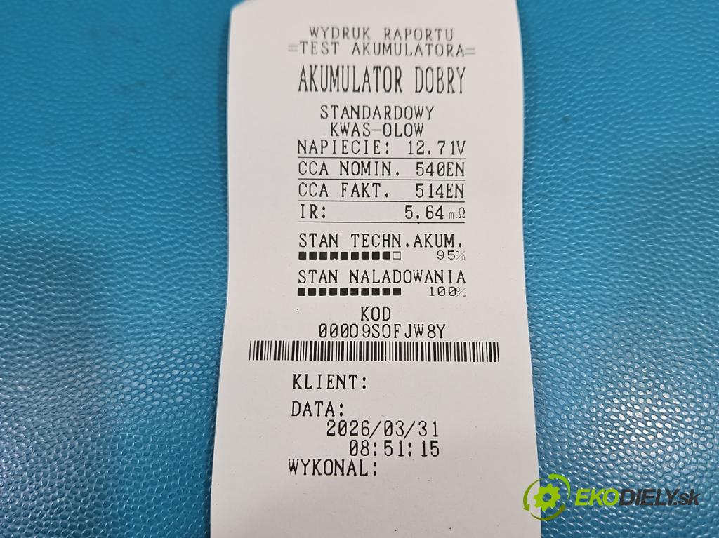 Audi A4 B8 2007-2015 1.8 TFSI 160 hp manual 118 kW 1798 cm3 5- Akumulator automobilový