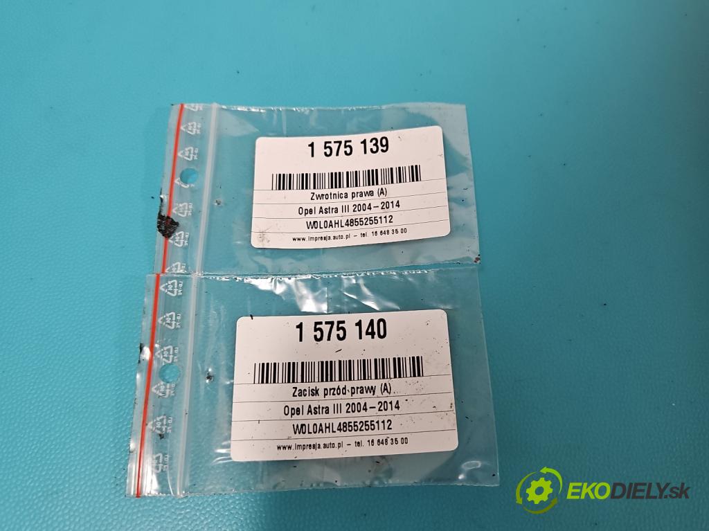Opel Astra III 2004-2014 1.6 16V 105 HP manual 77 kW 1598 cm3 5- brzdič predné pravý  (Kľučka dverí ostatné)