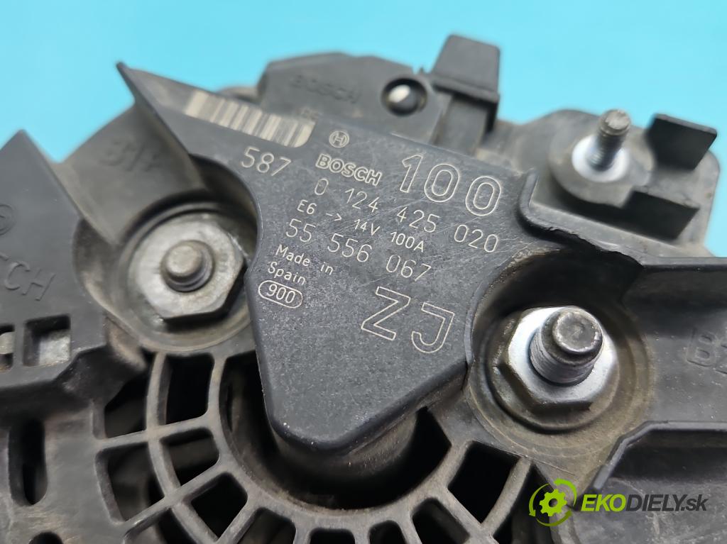 Opel Astra III 2004-2014 1.6 16V 105 HP manual 77 kW 1598 cm3 5- Alternator 0124425020 (Alternátor)