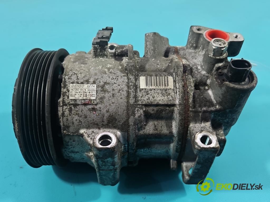 Toyota Auris II 2012-2018 1.6 16V 132  HP manual 97 kW 1598 cm3 5- Kompresor: klimatizácie 447280-6574 (Kompresor klimatizácie)