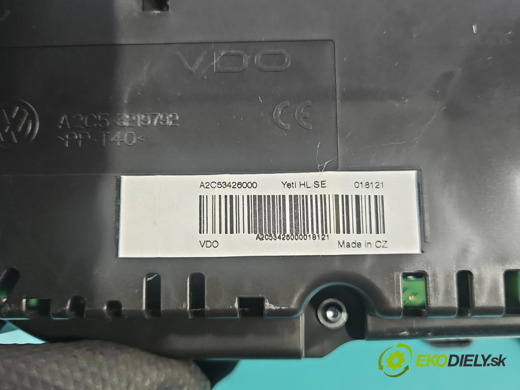 Skoda Yeti 2009-2017 2.0 tdi 110 HP manual 81 kW 1968 cm3 5- prístrojovka/ budíky 5L0920840K (Prístrojová doska)