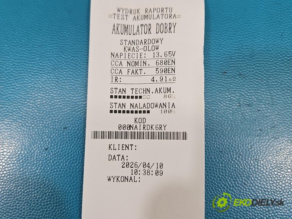 Vw Golf V 2003-2009 1.9 tdi 105 HP manual 77 kW 1896 cm3 5- Akumulator automobilovy